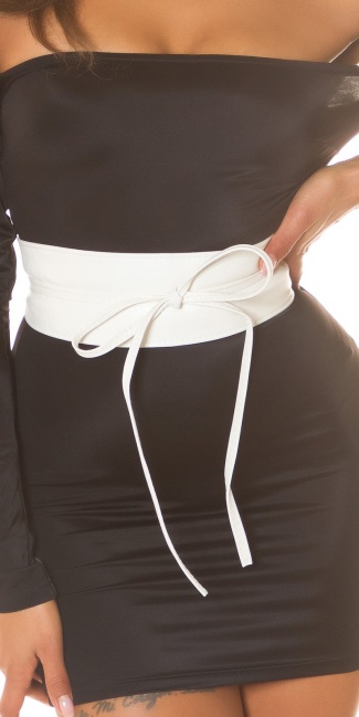 waist belt in leather look White